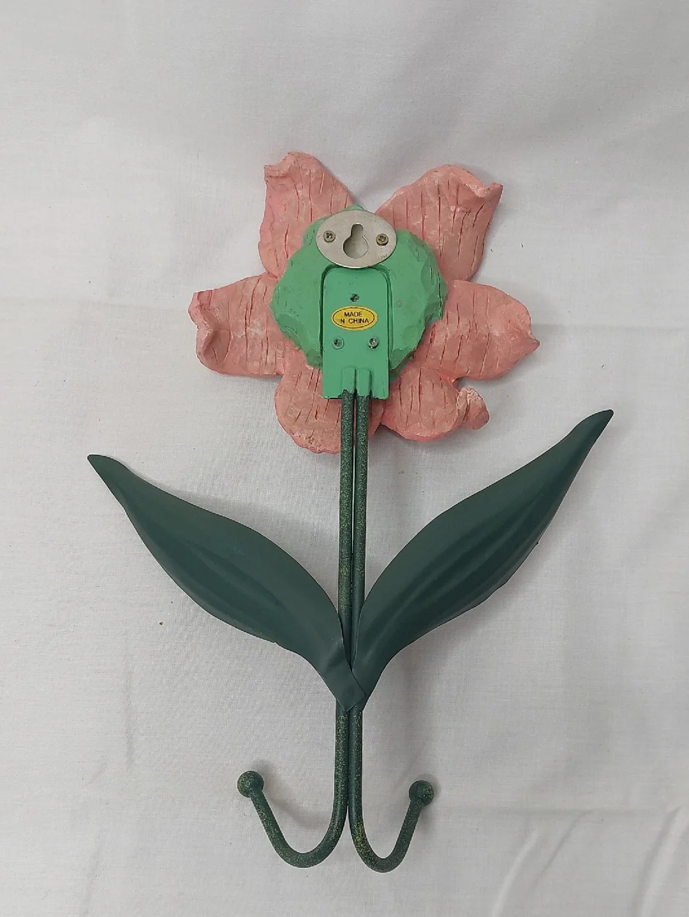 Floral Metal Wall Hook - Yellow and Pink Flower Hooks